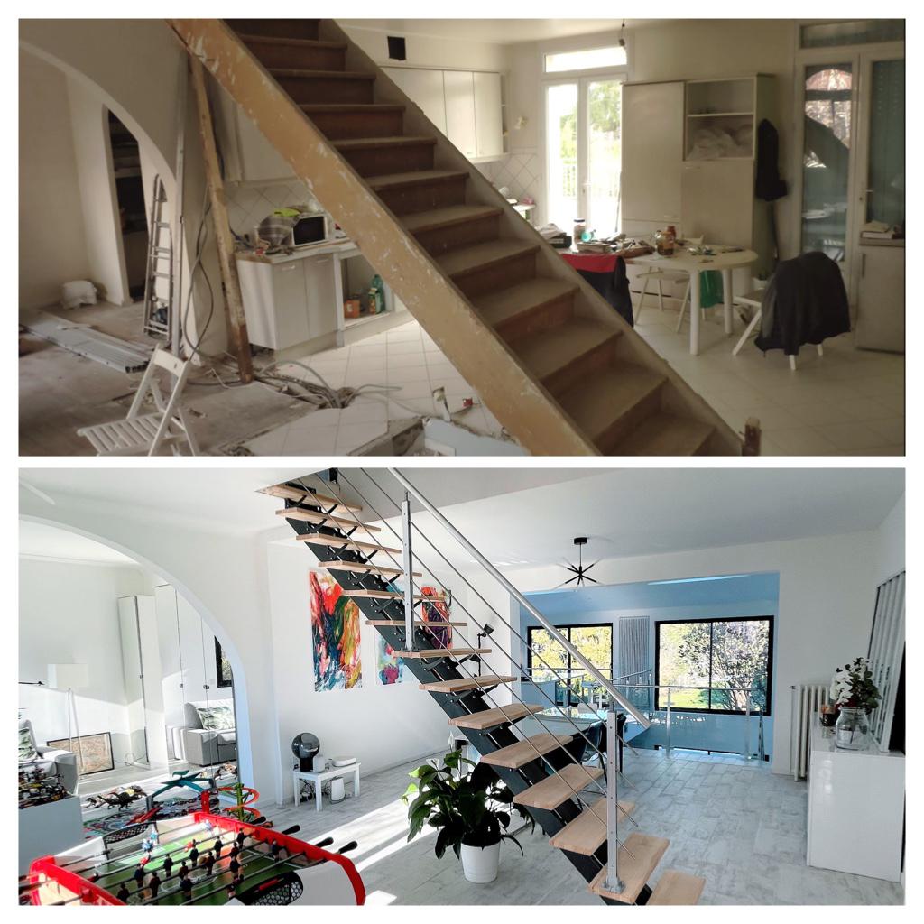 Escalier pendant travaux